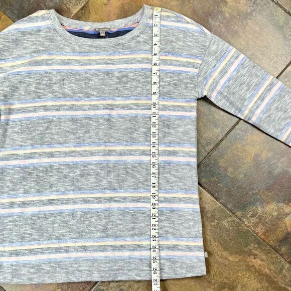 T by Talbots Women’s Stripes 3/4 Sleeve Button up Back Top Medium - Picture 4 of 11